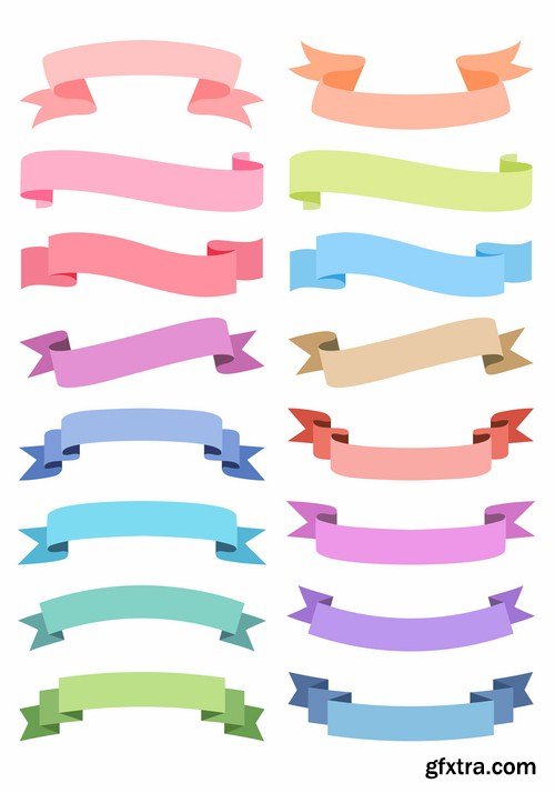 Different Ribbons Collection - 25 Vector