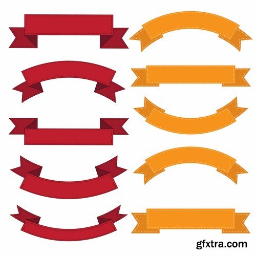 Different Ribbons Collection - 25 Vector