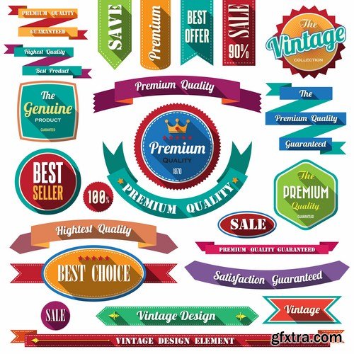 Different Ribbons Collection - 25 Vector