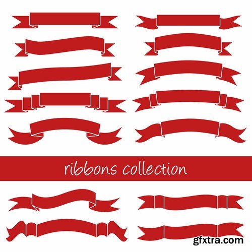 Different Ribbons Collection - 25 Vector