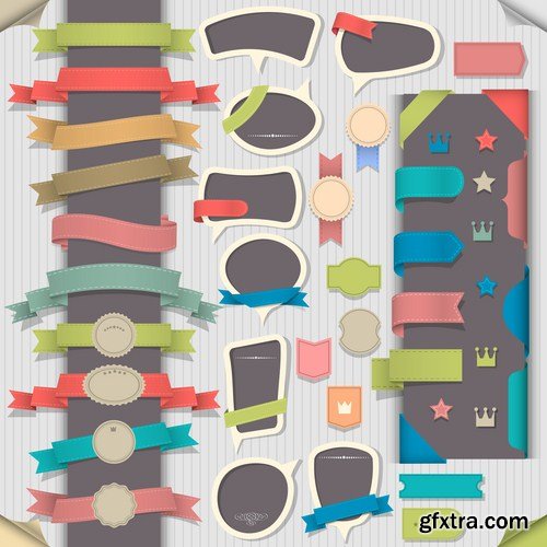 Different Ribbons Collection - 25 Vector