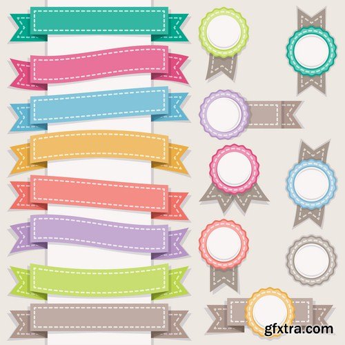 Different Ribbons Collection - 25 Vector