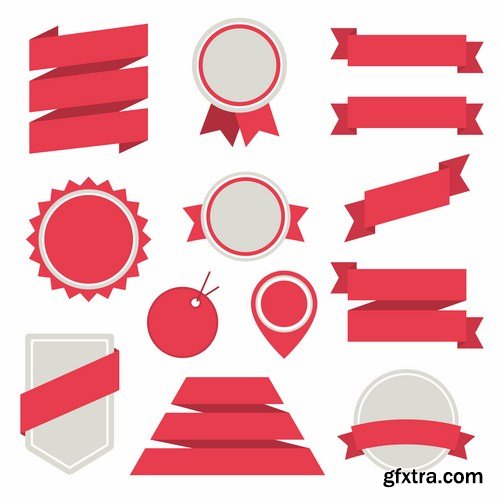 Different Ribbons Collection - 25 Vector