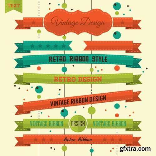 Different Ribbons Collection - 25 Vector