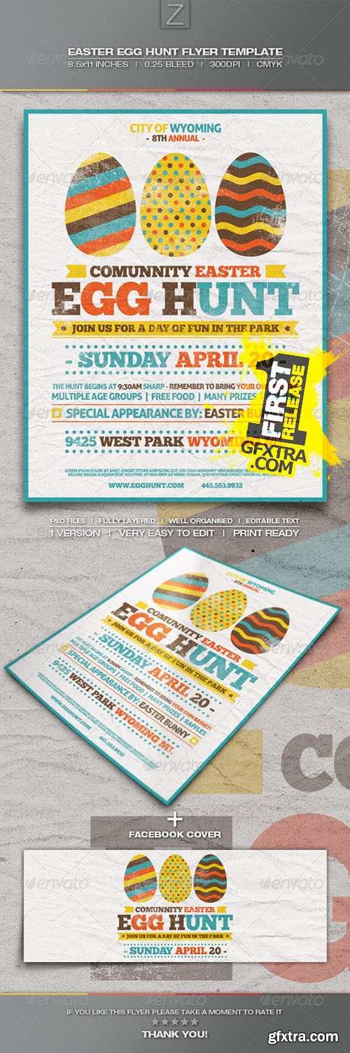 Easter Egg Hunt Flyer Template - GraphicRiver 7090380