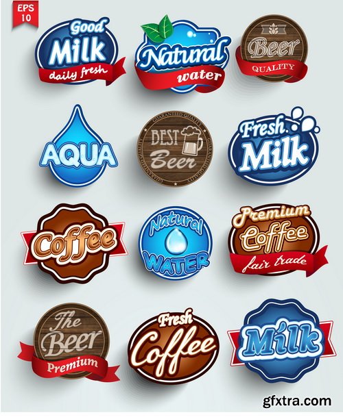 Amazing SS - Stickers of drinks, 25xEPS