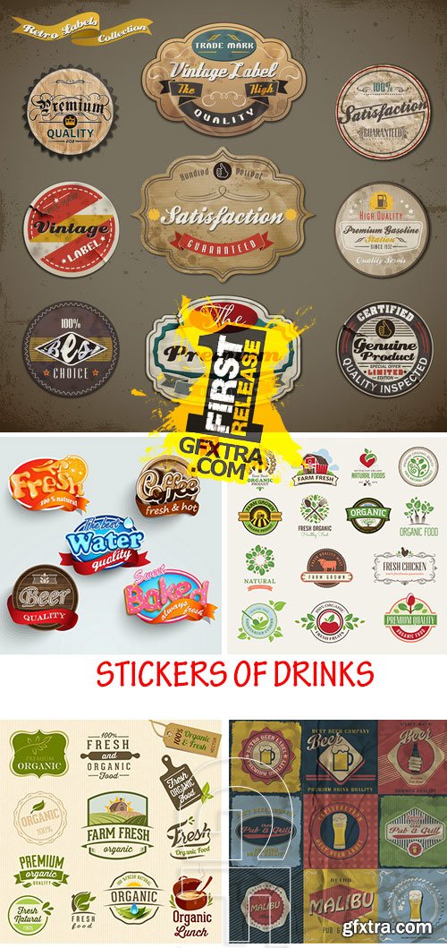 Amazing SS - Stickers of drinks, 25xEPS