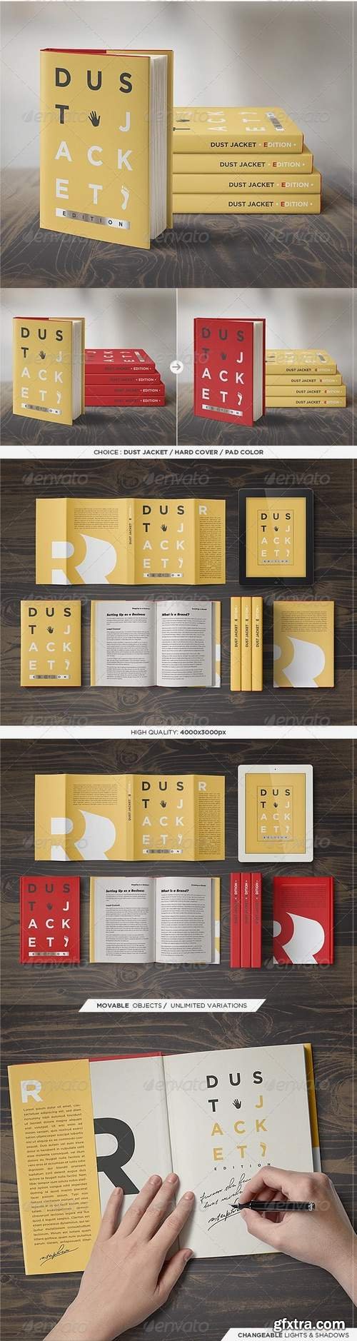 Book Mock-Up - Dust Jacket Edition - GraphicRiver 7735188