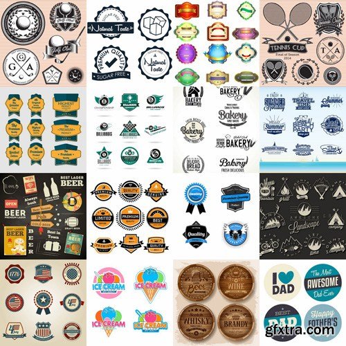 Different Labels & Stickers - 25 Vector