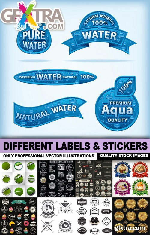 Different Labels & Stickers - 25 Vector