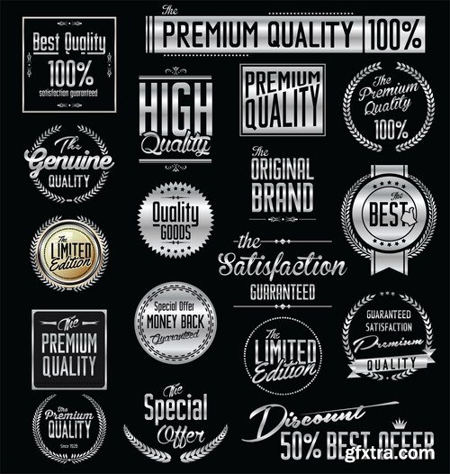 Different Labels & Stickers - 25 Vector