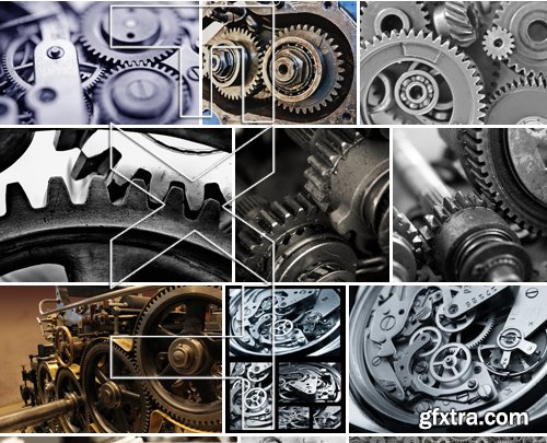 Stock Photos - Gears, cogwheel, mechanism, 25xJPG