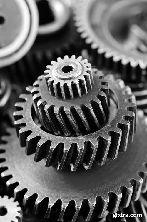 Stock Photos - Gears, cogwheel, mechanism, 25xJPG