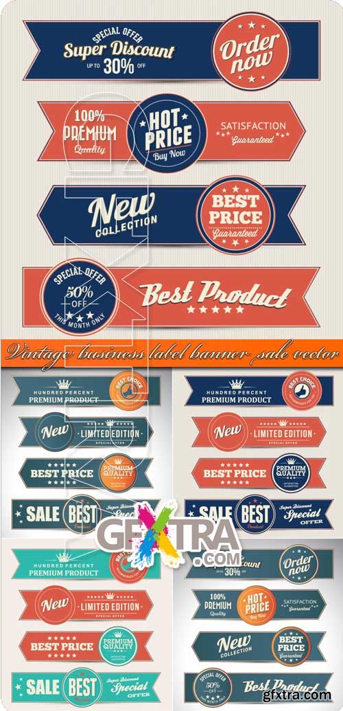 Vintage business label banner sale vector