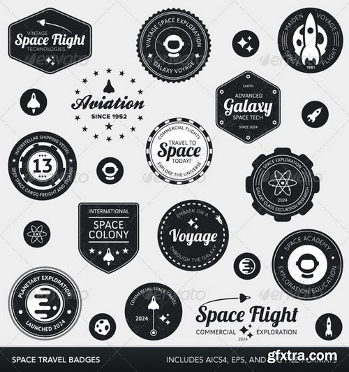 Space labels and badges - GraphicRiver 2191409