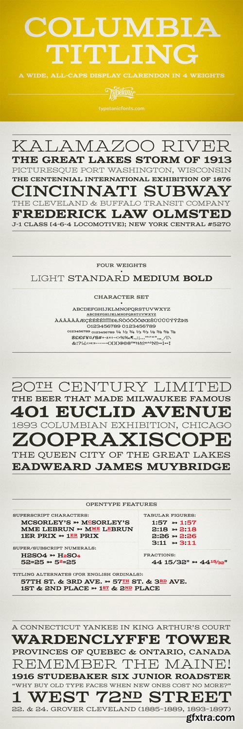 Columbia Titling Font Family - 4 Fonts for $24