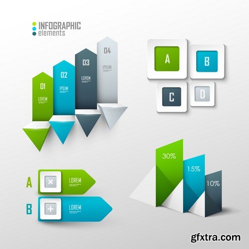 Stock Vectors - 3D Infographic Chart 5, 25xEPS