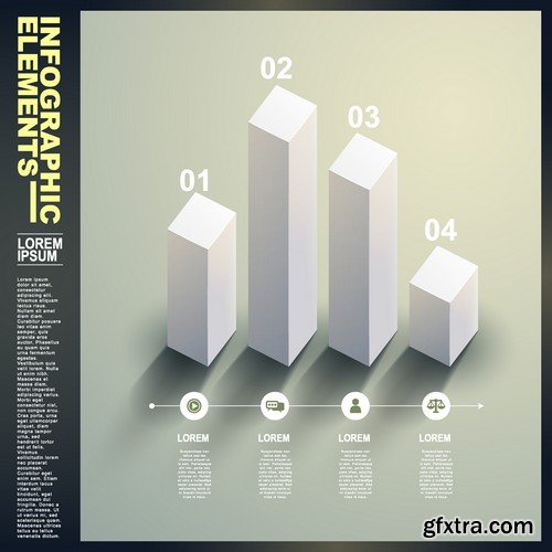 Stock Vectors - 3D Infographic Chart 5, 25xEPS