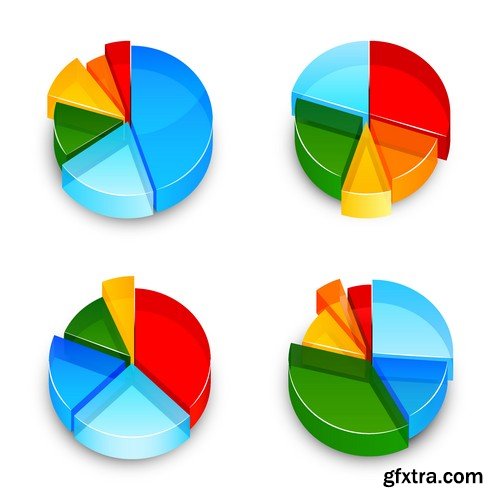 Stock Vectors - 3D Infographic Chart 5, 25xEPS