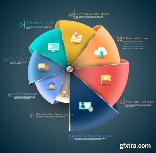 Stock Vectors - 3D Infographic Chart 5, 25xEPS