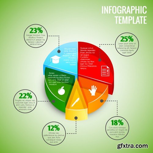 Stock Vectors - 3D Infographic Chart 5, 25xEPS