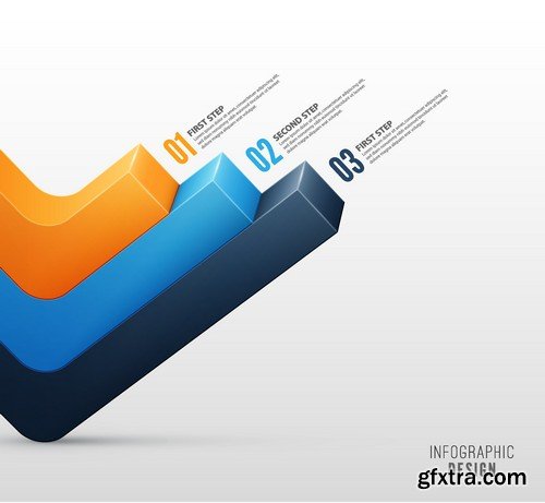 Stock Vectors - 3D Infographic Chart 5, 25xEPS