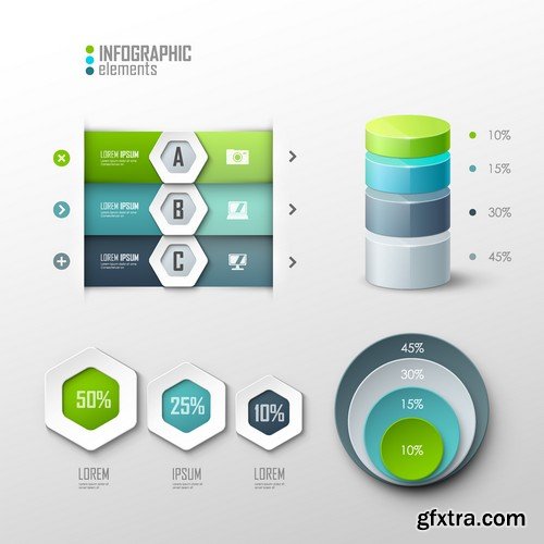 Stock Vectors - 3D Infographic Chart 5, 25xEPS