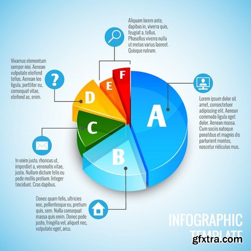 Stock Vectors - 3D Infographic Chart 5, 25xEPS