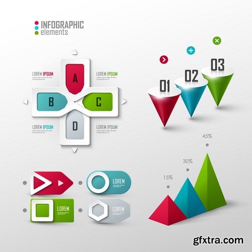 Stock Vectors - 3D Infographic Chart 5, 25xEPS