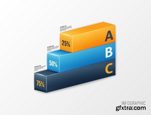 Stock Vectors - 3D Infographic Chart 5, 25xEPS