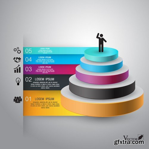 Stock Vectors - 3D Infographic Chart 5, 25xEPS