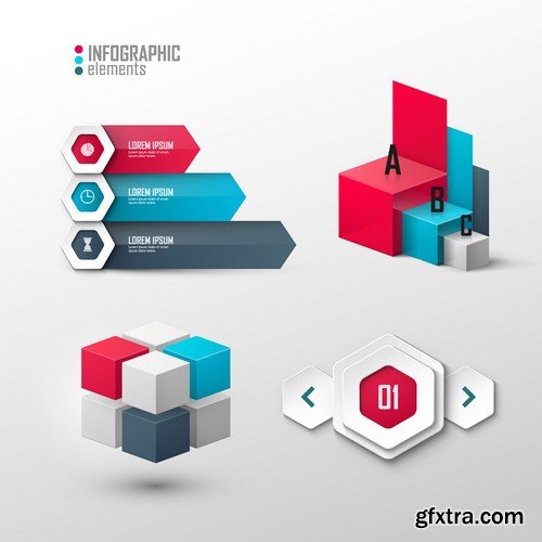 Stock Vectors - 3D Infographic Chart 5, 25xEPS