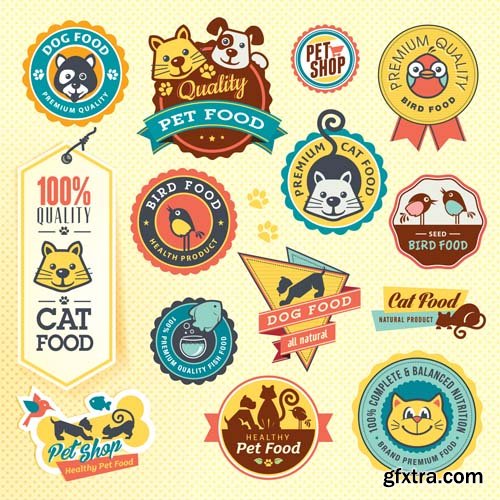 Labels, badges and ribbons, 25xEPS