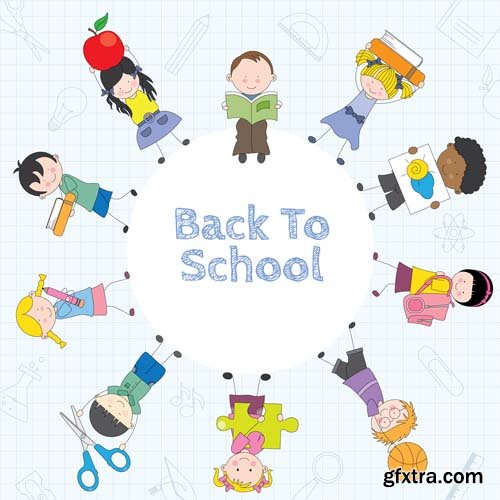 Back to school backgrounds and banners illustrations2, 25xEPS