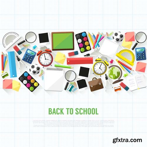 Back to school backgrounds and banners illustrations2, 25xEPS