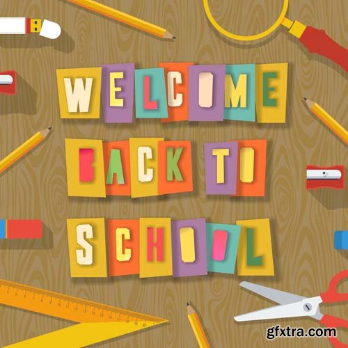 Back to school backgrounds and banners illustrations2, 25xEPS