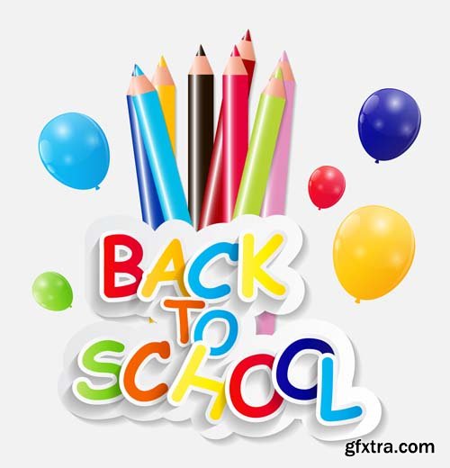 Back to school backgrounds and banners illustrations2, 25xEPS