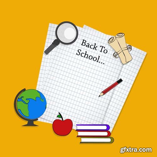 Back to school backgrounds and banners illustrations2, 25xEPS