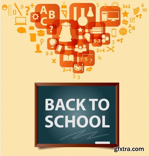 Back to school backgrounds and banners illustrations2, 25xEPS