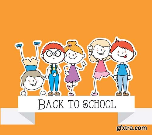 Back to school backgrounds and banners illustrations2, 25xEPS