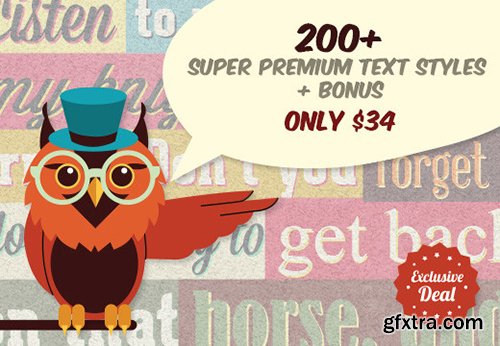 200+ Super Premium Text Styles for Illustrator + Bonus