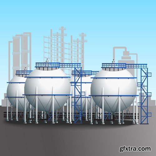 Stock Vectors - Gas and oil industry 4, 25xEPS