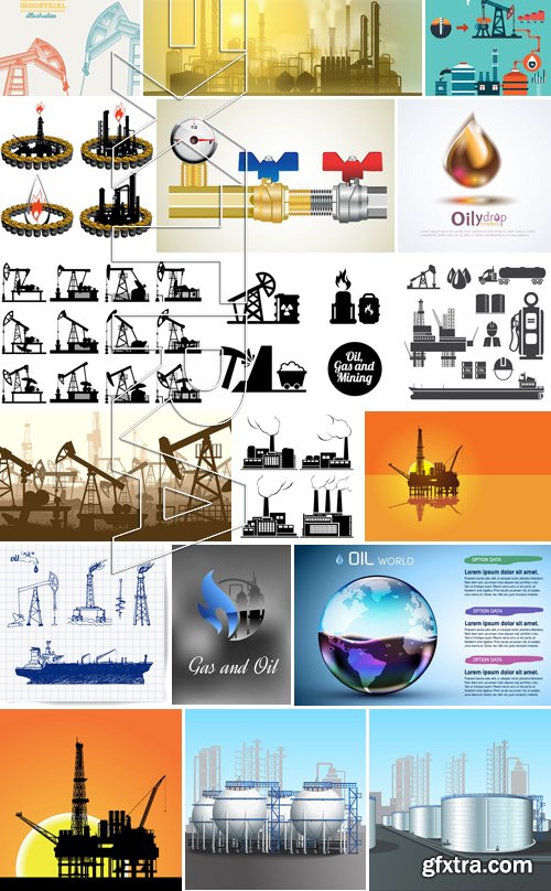 Stock Vectors - Gas and oil industry 4, 25xEPS