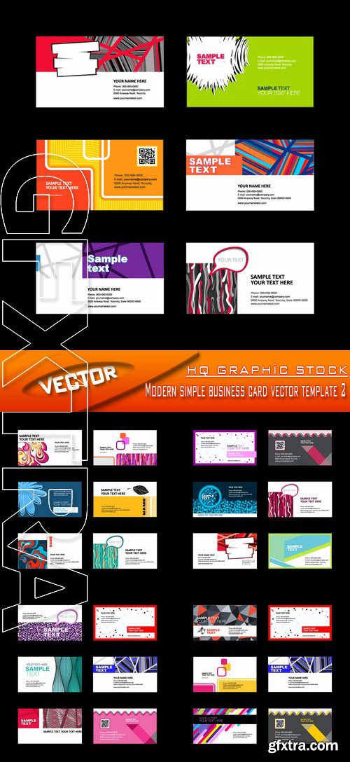 Stock Vector - Modern simple business card vector template 2
