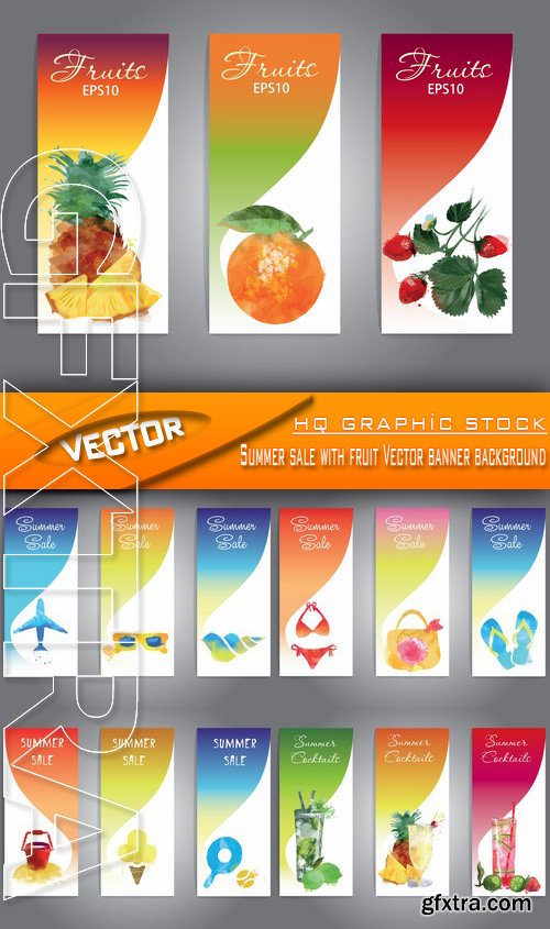 Stock Vector - Summer sale with fruit Vector banner background