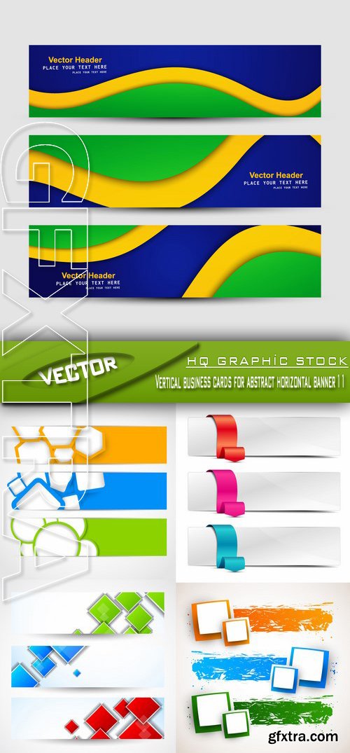 Stock Vector - Vertical business cards for abstract horizontal banner 11