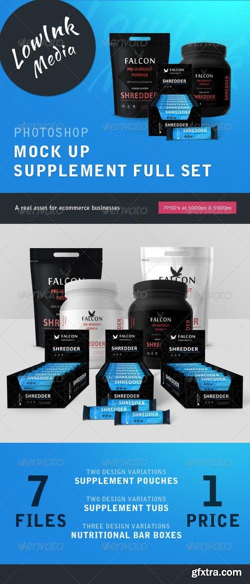 GraphicRiver - Supplement Set Mock Up - Full Set