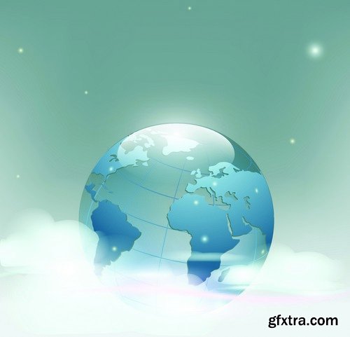 Stock Vectors - Planet Earth, World 2, 25xEPS