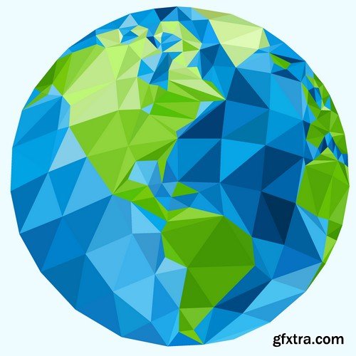 Stock Vectors - Planet Earth, World 2, 25xEPS