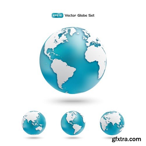 Stock Vectors - Planet Earth, World 2, 25xEPS